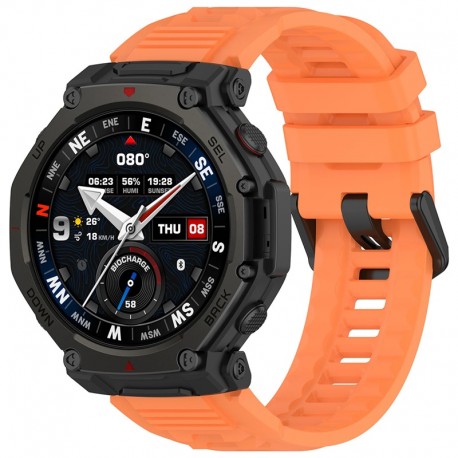 Techsuit W067 silikonový řemínek pro Amazfit T-Rex 3 Pro oranžový