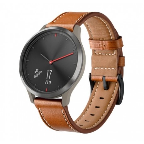 Kožený řemínek pro Garmin Vivomove Optic hnědý