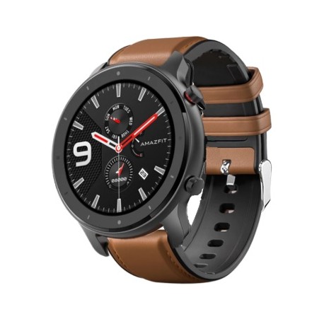 Kožený řemínek premium pro Xiaomi Amazfit GTR 47mm hnědý