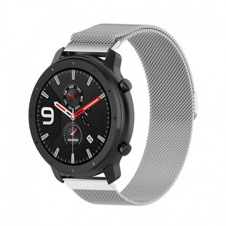 Řemínek Milánský tah pro Xiaomi Amazfit GTR 42mm stříbrný