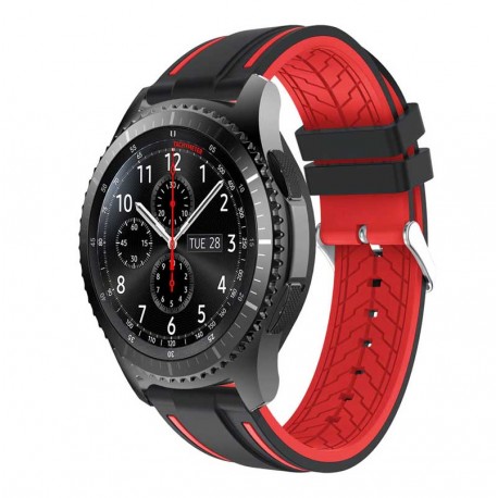 Silikonový řemínek pro Samsung Galaxy Watch 3 45mm černo-červený