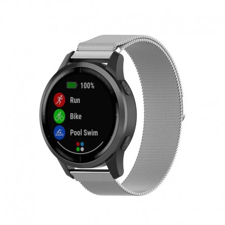 Řemínek Milánský tah pro Garmin Vivoactive 4 stříbrný