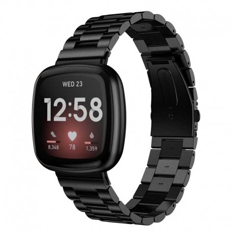 Kovový řemínek pro Fitbit Sense černý