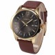 Pánské hodinky AGENT X AGX030 s hnědým páskem a s černým ciferníkem