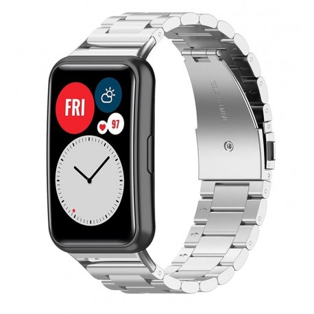 Kovový řemínek pro Huawei Watch Fit stříbrný