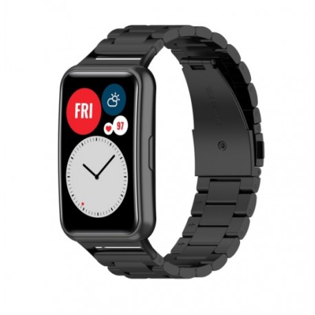 Kovový řemínek pro Huawei Watch Fit černý