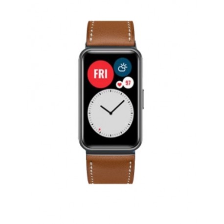 Kožený řemínek pro Huawei Watch Fit hnědý