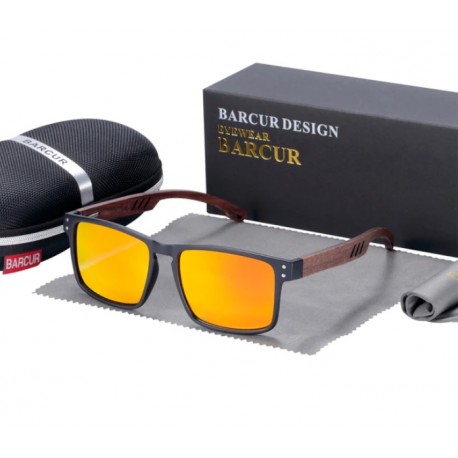 Dřevěné sluneční brýle BARCUR BC4018 oranžové