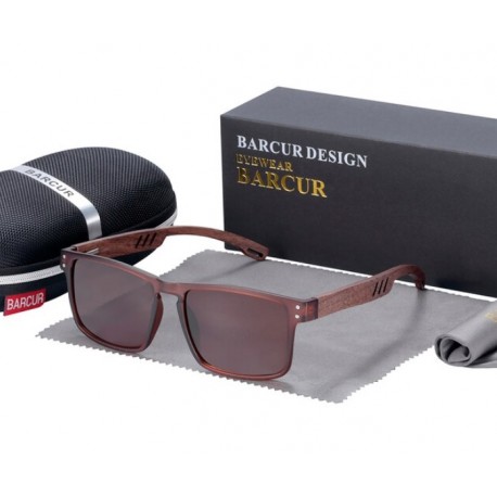 Dřevěné sluneční brýle BARCUR BC4018 hnědé