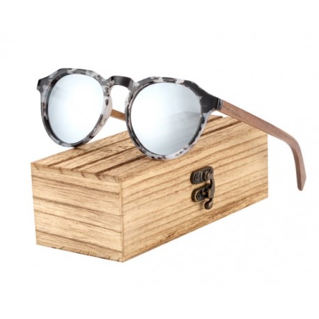 Dřevěné sluneční brýle BARCUR BC4123 stříbrné