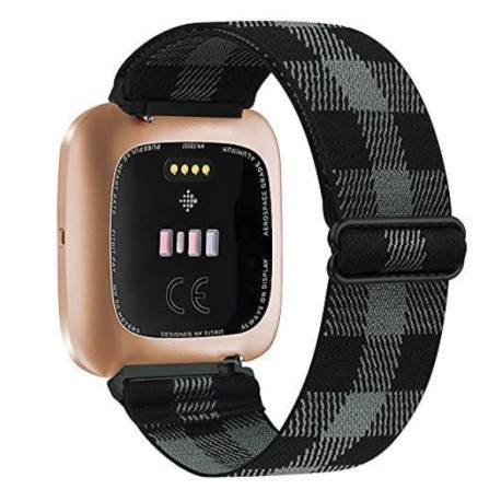 Nylonový řemínek pro Fitbit Versa 3 černo-šedý