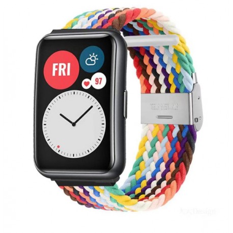 Nylonový řemínek pro Huawei Watch Fit duhový