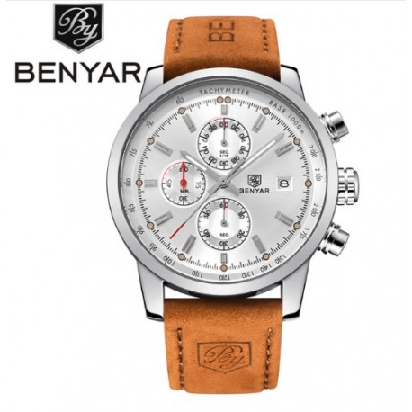 Pánské hodinky Chronograph BENYAR BY-5102M bílé