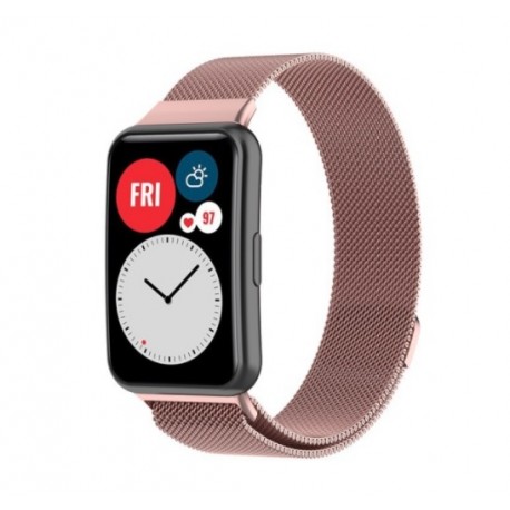 Řemínek Milánský tah pro Huawei Watch Fit 2 růžový