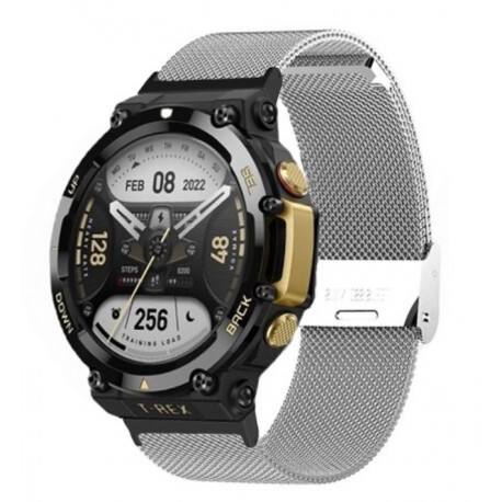 Řemínek Milánský tah pro Amazfit T-Rex 2 stříbrný