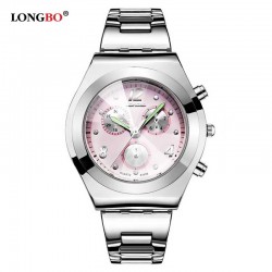 Dámské hodinky LONGBO 8399 s růžovým ciferníkem