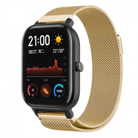 Řemínek Milánský tah pro Amazfit GTS 4 Mini zlatý