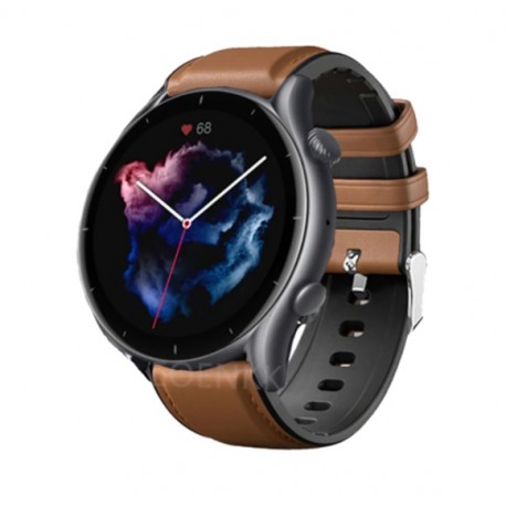 Kožený řemínek premium pro Amazfit GTR 3 hnědý