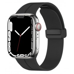 Silikonový magnetický řemínek pro Apple Watch SE 44mm černý