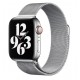 Řemínek Milánský tah pro Apple Watch Series 7 45mm stříbrný