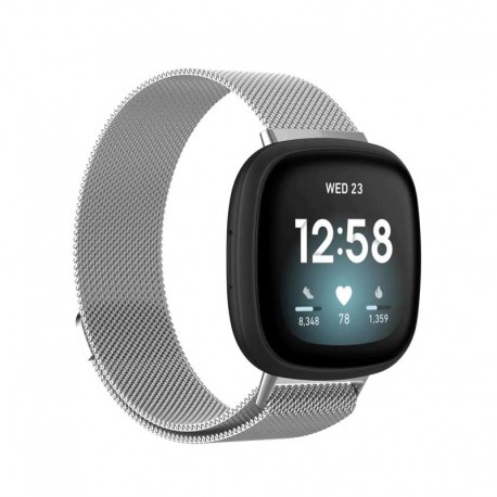 Řemínek Milánský tah pro Fitbit Sense 2 stříbrný