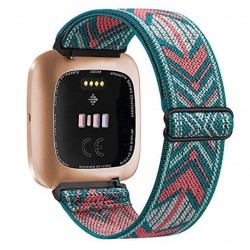 Nylonový řemínek pro Fitbit Sense 2 zeleno-oranžový