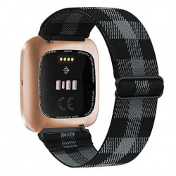 Nylonový řemínek pro Fitbit Sense 2 černo-šedý