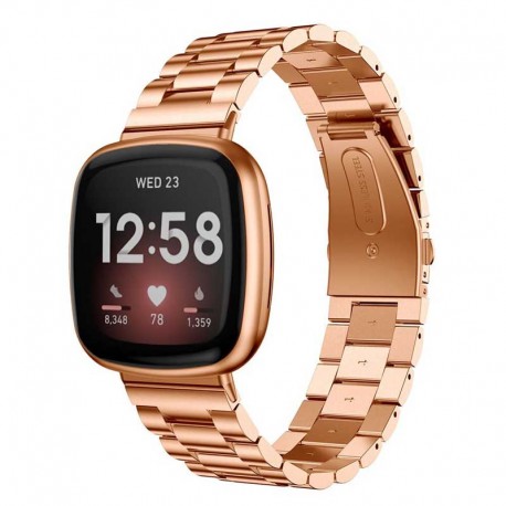 Kovový řemínek pro Fitbit Versa 4 růžový