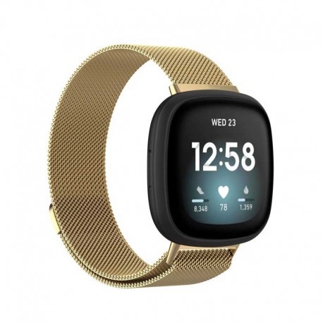 Řemínek Milánský tah pro Fitbit Versa 4 zlatý