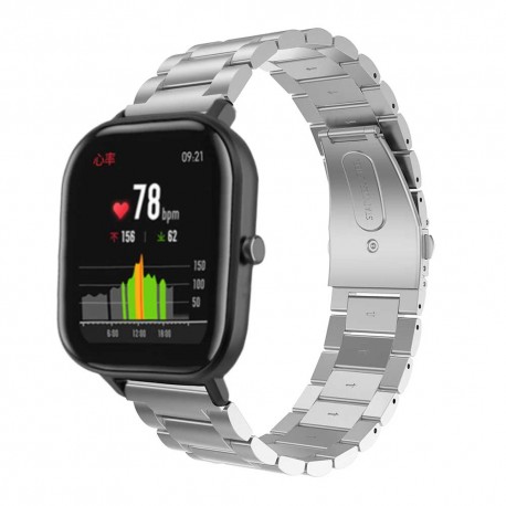Kovový řemínek pro Amazfit Bip 5 stříbrný