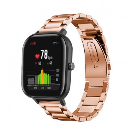 Kovový řemínek pro Amazfit Bip 5 růžový
