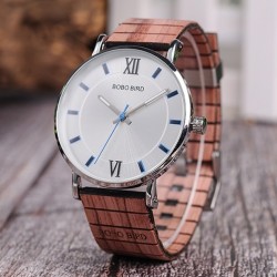 Pánské hodinky s dřevěným páskem Bobo Bird W08 hnědé