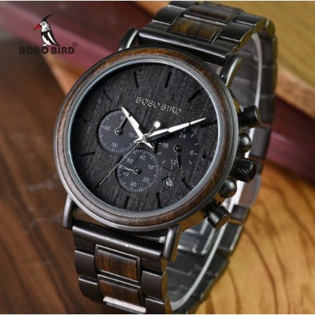 Pánské dřevěné hodinky Bobo Bird Stopwatch W-Q26
