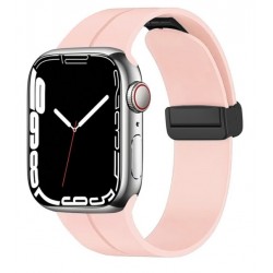 Silikonový magnetický řemínek pro Apple Watch Series 9 41mm růžový
