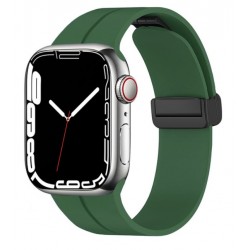 Silikonový magnetický řemínek pro Apple Watch Series 9 41mm zelený