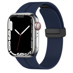Silikonový magnetický řemínek pro Apple Watch Series 9 41mm modrý