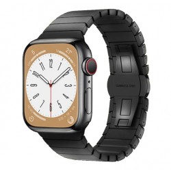 Kovový panelový řemínek pro Apple Watch Series 9 41mm černý