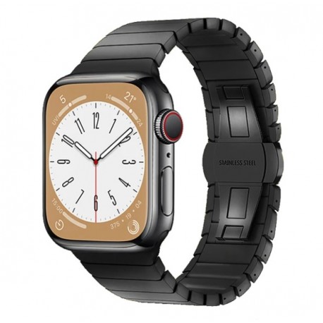 Kovový panelový řemínek pro Apple Watch Series 9 41mm černý