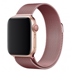 Řemínek Milánský tah pro Apple Watch Series 9 45mm růžový
